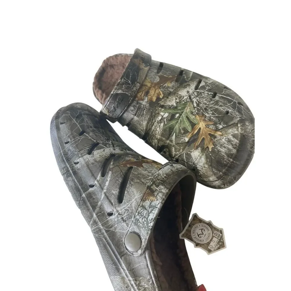 REAL TREE CLOGS SHERPA LINE SHOES CAMOUFLAGE‎ SZ 8 RUGGED SHARK HUNTING ARMY OAK